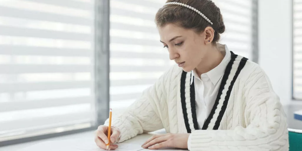 Student with learning disability taking an exam